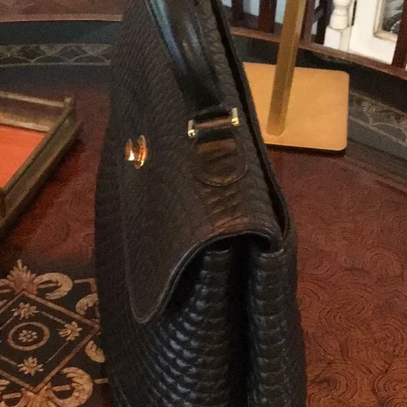 Vintage 1980s Bally Quilted Black Leather Handbag EUC - Picture 5 of 9
